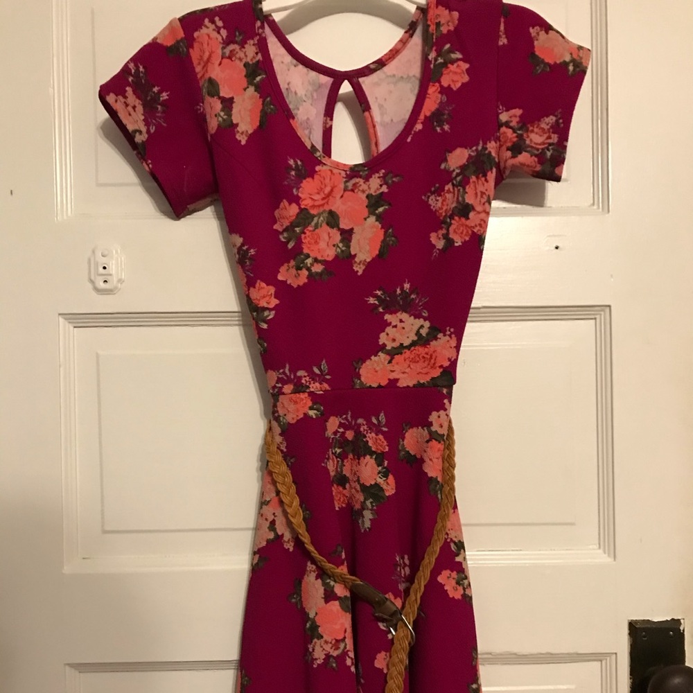 Pink floral dress